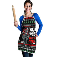 Santa And Motor Christmas Apron Xmas Holiday Patterns - Wonder Print Shop