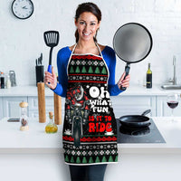 Santa And Motor Christmas Apron Xmas Holiday Patterns - Wonder Print Shop