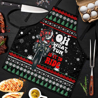 Santa And Motor Christmas Apron Xmas Holiday Patterns - Wonder Print Shop