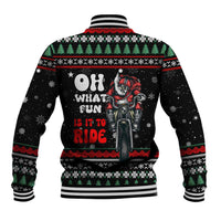 Santa And Motor Christmas Baseball Jacket Xmas Holiday Patterns - Wonder Print Shop