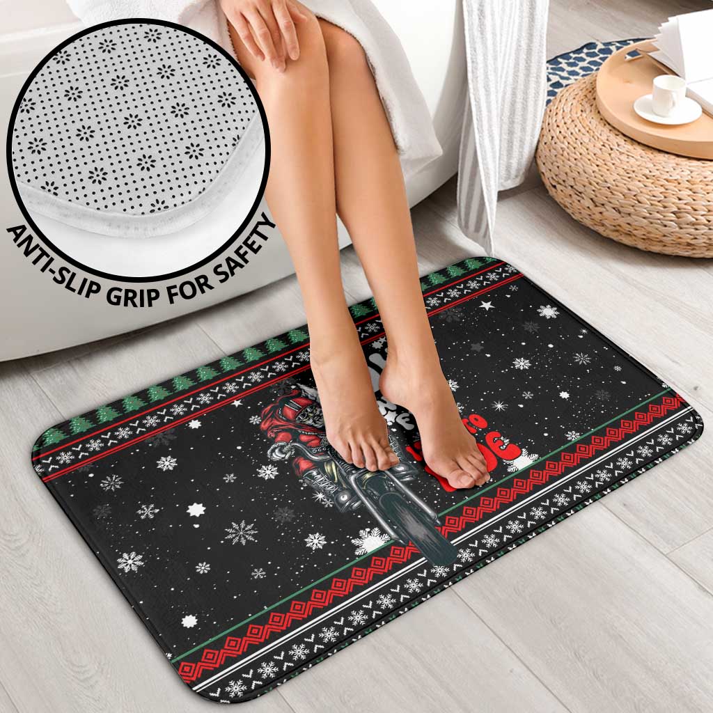Santa And Motor Christmas Bathroom Set Xmas Holiday Patterns - Wonder Print Shop