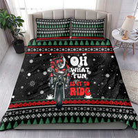 Santa And Motor Christmas Bedding Set Xmas Holiday Patterns - Wonder Print Shop