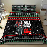 Santa And Motor Christmas Bedding Set Xmas Holiday Patterns - Wonder Print Shop