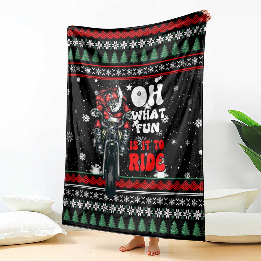 Santa And Motor Christmas Blanket Xmas Holiday Patterns - Wonder Print Shop