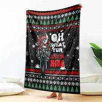 Santa And Motor Christmas Blanket Xmas Holiday Patterns - Wonder Print Shop