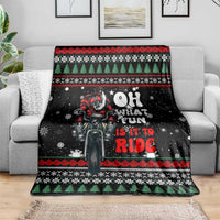 Santa And Motor Christmas Blanket Xmas Holiday Patterns - Wonder Print Shop