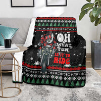 Santa And Motor Christmas Blanket Xmas Holiday Patterns - Wonder Print Shop