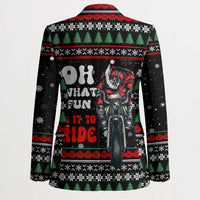 Santa And Motor Christmas Blazer Xmas Holiday Patterns - Wonder Print Shop