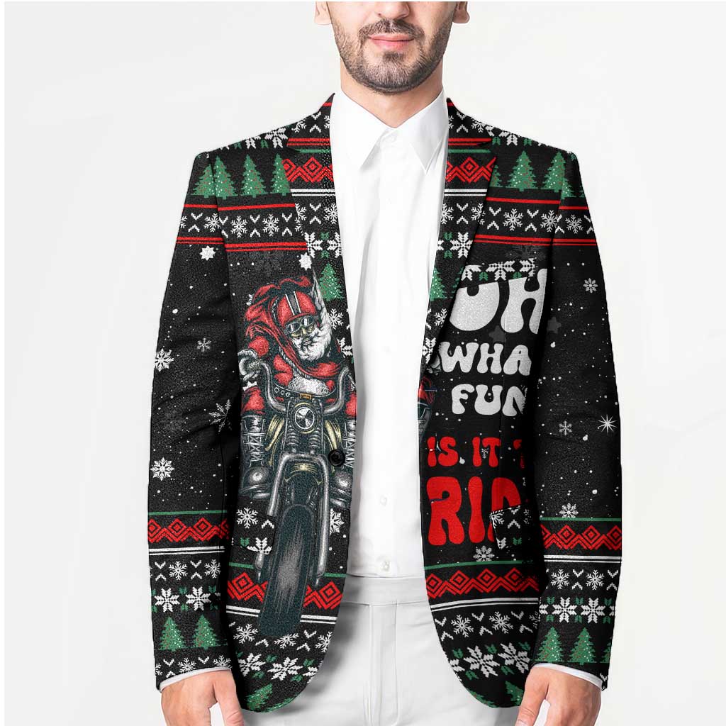 Santa And Motor Christmas Blazer Xmas Holiday Patterns - Wonder Print Shop