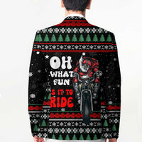 Santa And Motor Christmas Blazer Xmas Holiday Patterns - Wonder Print Shop