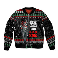 Santa And Motor Christmas Bomber Jacket Xmas Holiday Patterns - Wonder Print Shop