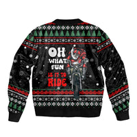 Santa And Motor Christmas Bomber Jacket Xmas Holiday Patterns - Wonder Print Shop