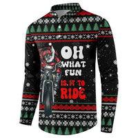 Santa And Motor Christmas Button Sweatshirt Xmas Holiday Patterns - Wonder Print Shop