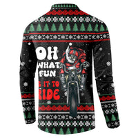 Santa And Motor Christmas Button Sweatshirt Xmas Holiday Patterns - Wonder Print Shop