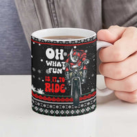 Santa And Motor Christmas Ceramic Mug Xmas Holiday Patterns - Wonder Print Shop