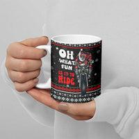 Santa And Motor Christmas Ceramic Mug Xmas Holiday Patterns - Wonder Print Shop