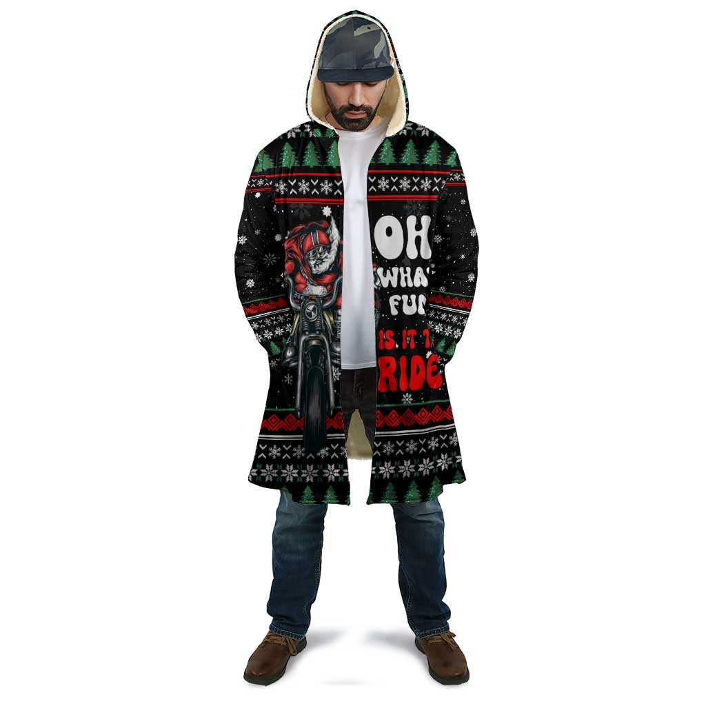 Santa And Motor Christmas Cloak Xmas Holiday Patterns - Wonder Print Shop