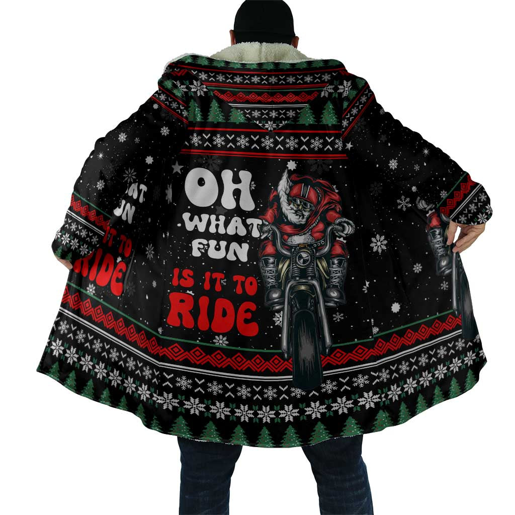 Santa And Motor Christmas Cloak Xmas Holiday Patterns - Wonder Print Shop