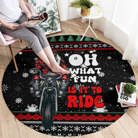 Santa And Motor Christmas Round Carpet Xmas Holiday Patterns - Wonder Print Shop