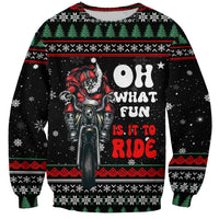 Santa And Motor Christmas Sweatshirt Xmas Holiday Patterns - Wonder Print Shop