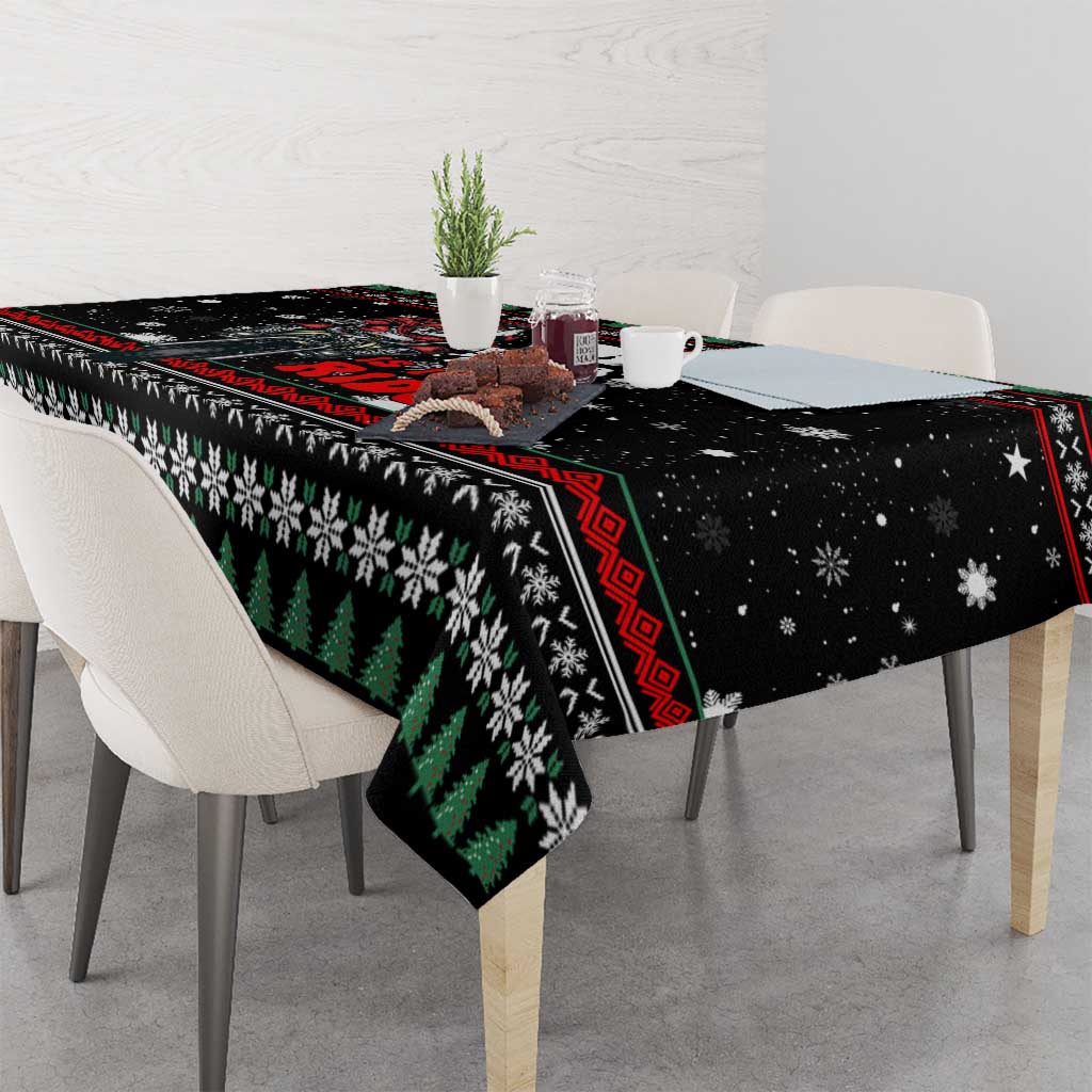 Santa And Motor Christmas Tablecloth Xmas Holiday Patterns - Wonder Print Shop