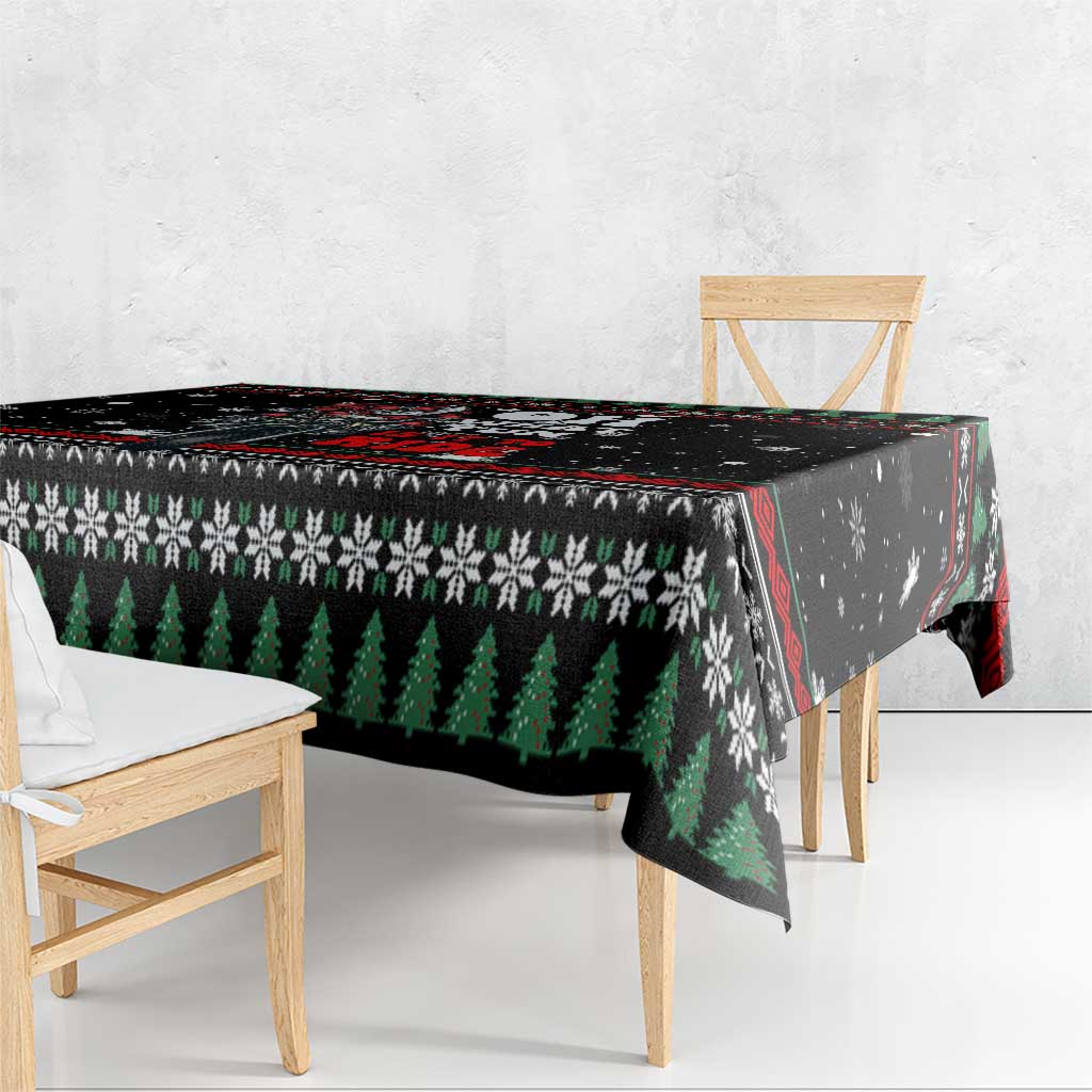 Santa And Motor Christmas Tablecloth Xmas Holiday Patterns - Wonder Print Shop