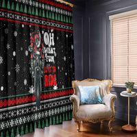 Santa And Motor Christmas Window Curtain Xmas Holiday Patterns - Wonder Print Shop