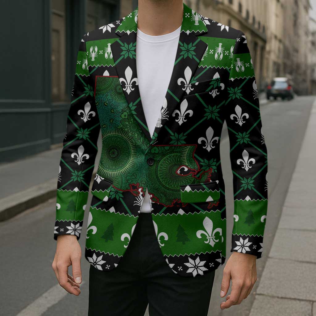 Louisiana USA Symbols Pattern Christmas Blazer Xmas Holiday Patterns - Wonder Print Shop