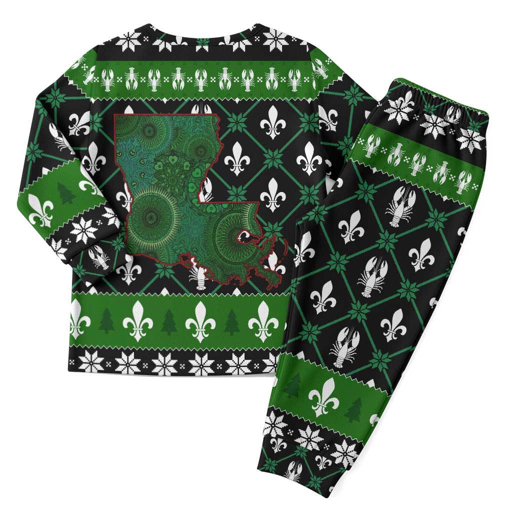 Louisiana USA Symbols Pattern Christmas Pajama Set Xmas Holiday Patterns - Wonder Print Shop