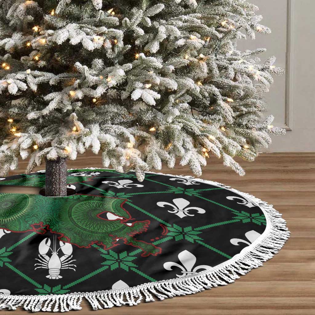 Louisiana USA Symbols Pattern Christmas Tree Skirt Xmas Holiday Patterns - Wonder Print Shop