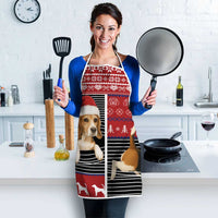 Lovely Beagle Christmas Apron Xmas Holiday Patterns - Wonder Print Shop