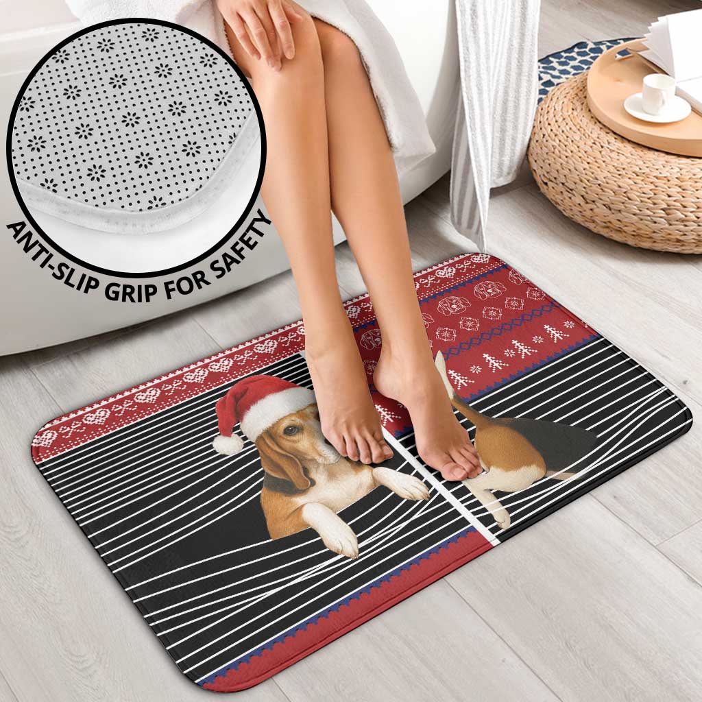 Lovely Beagle Christmas Bathroom Set Xmas Holiday Patterns - Wonder Print Shop