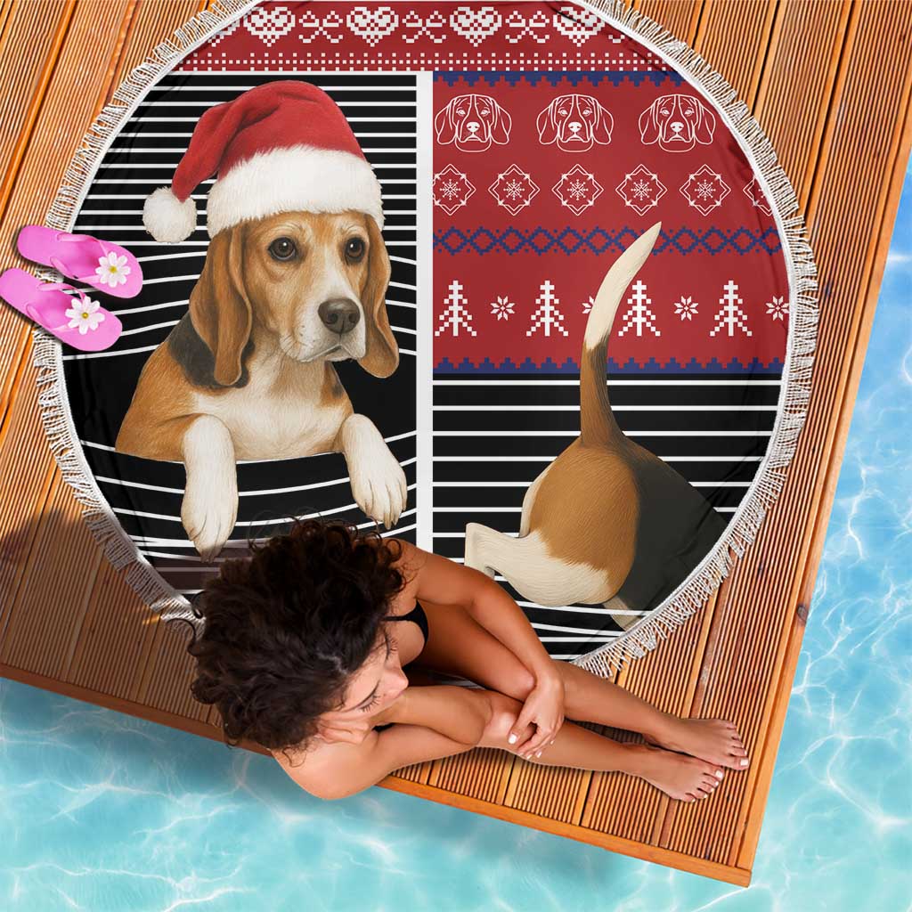 Lovely Beagle Christmas Beach Blanket Xmas Holiday Patterns - Wonder Print Shop