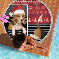 Lovely Beagle Christmas Beach Blanket Xmas Holiday Patterns - Wonder Print Shop