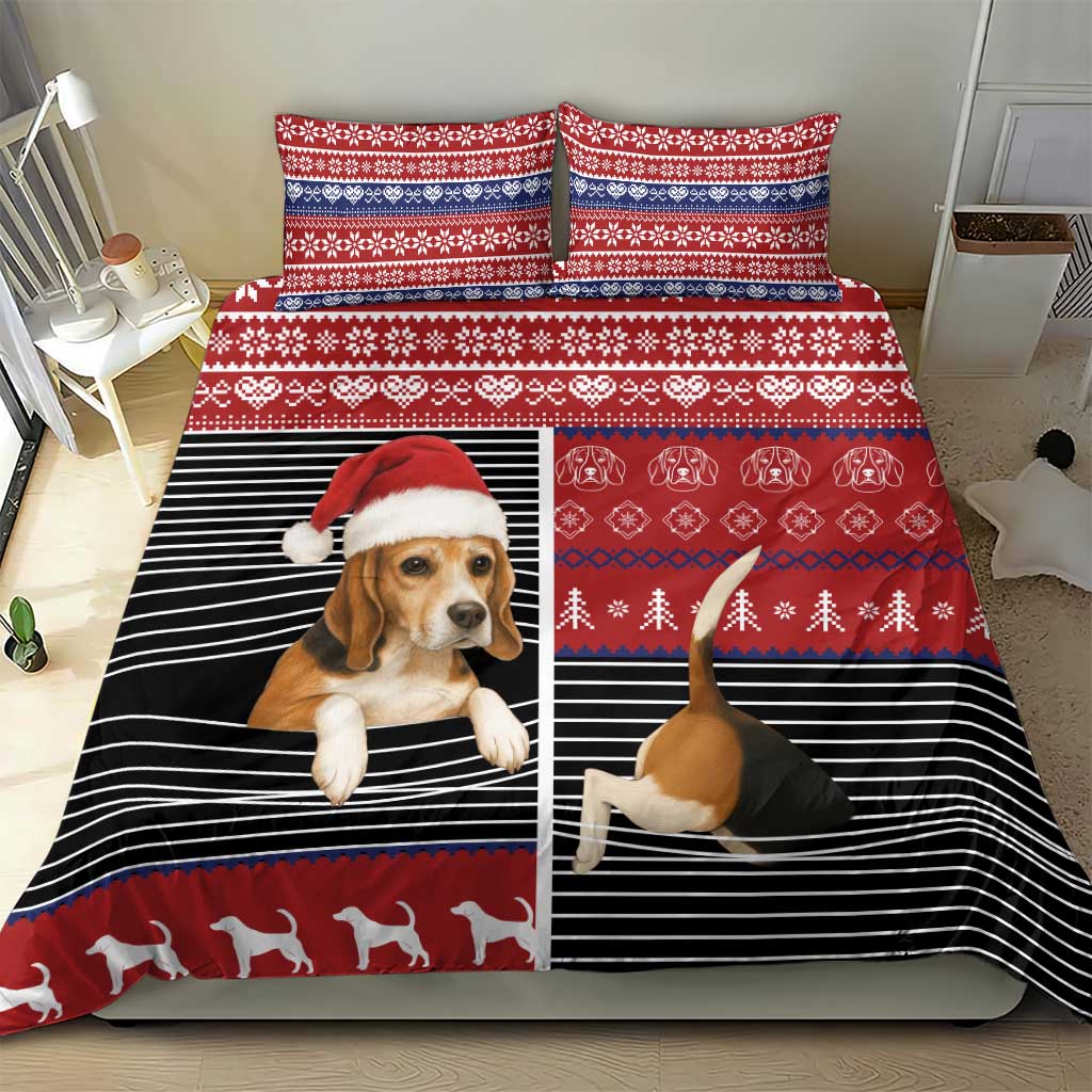 Lovely Beagle Christmas Bedding Set Xmas Holiday Patterns - Wonder Print Shop