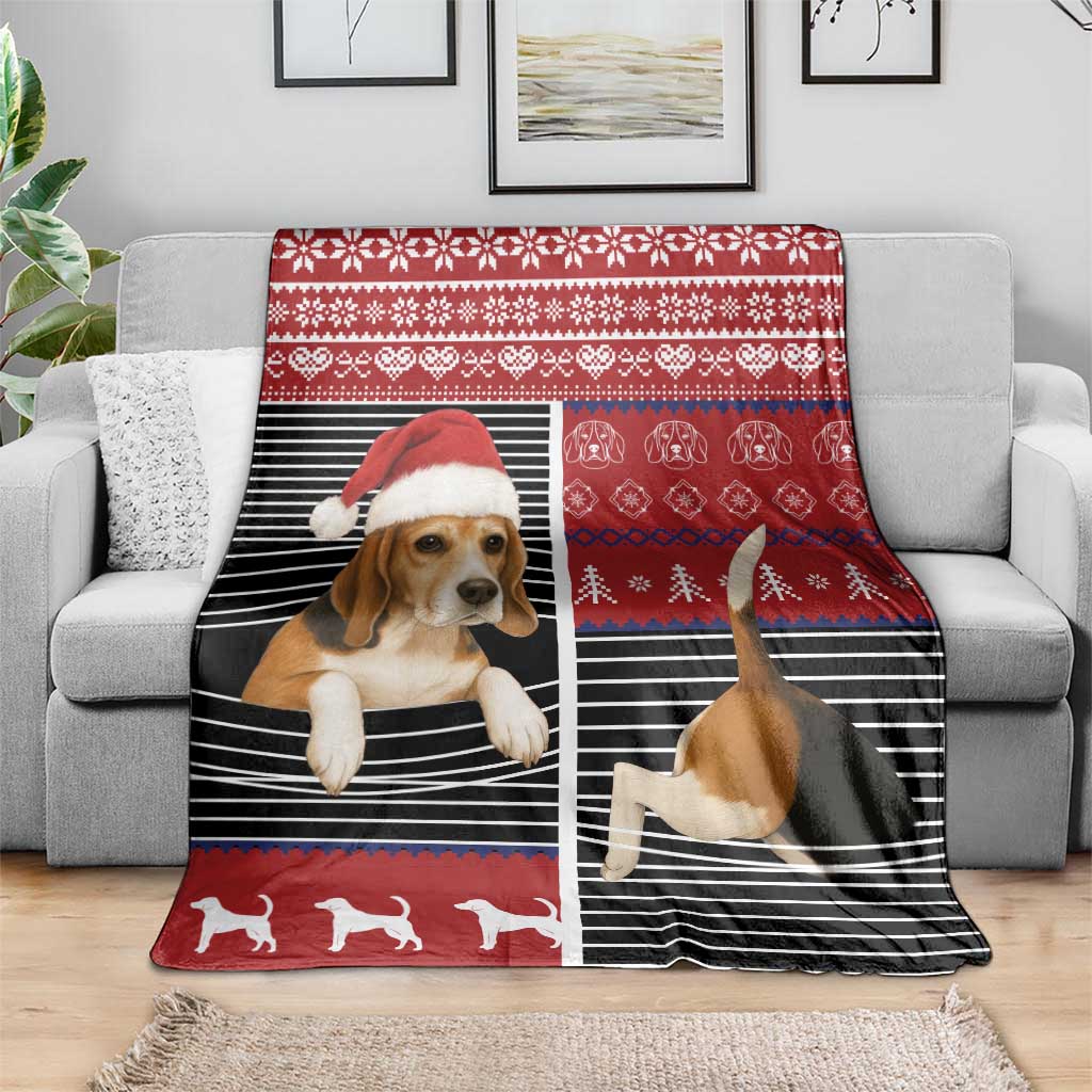 Lovely Beagle Christmas Blanket Xmas Holiday Patterns - Wonder Print Shop