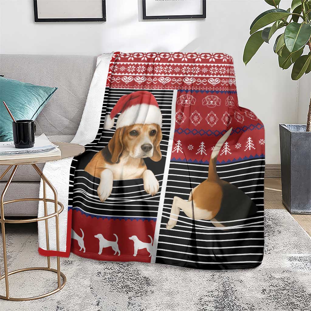 Lovely Beagle Christmas Blanket Xmas Holiday Patterns - Wonder Print Shop
