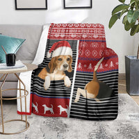 Lovely Beagle Christmas Blanket Xmas Holiday Patterns - Wonder Print Shop