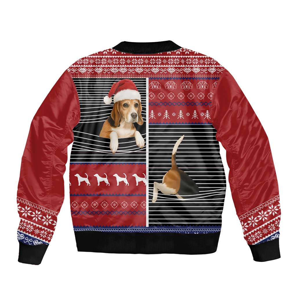 Lovely Beagle Christmas Bomber Jacket Xmas Holiday Patterns - Wonder Print Shop