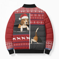 Lovely Beagle Christmas Bomber Puffer Jacket Xmas Holiday Patterns - Wonder Print Shop