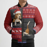 Lovely Beagle Christmas Bomber Puffer Jacket Xmas Holiday Patterns - Wonder Print Shop