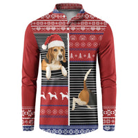 Lovely Beagle Christmas Button Sweatshirt Xmas Holiday Patterns - Wonder Print Shop
