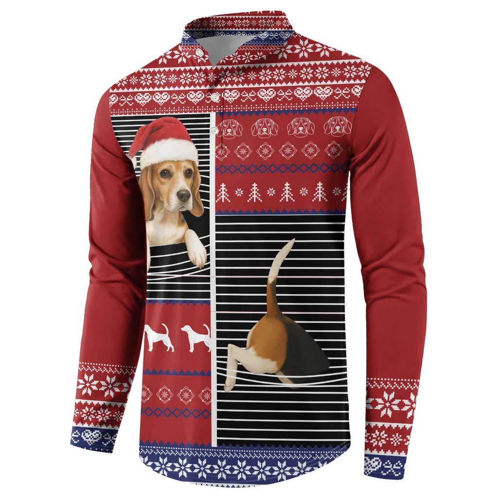 Lovely Beagle Christmas Button Sweatshirt Xmas Holiday Patterns - Wonder Print Shop