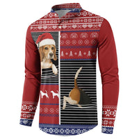 Lovely Beagle Christmas Button Sweatshirt Xmas Holiday Patterns - Wonder Print Shop