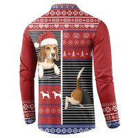 Lovely Beagle Christmas Button Sweatshirt Xmas Holiday Patterns - Wonder Print Shop