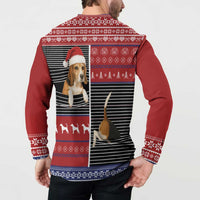 Lovely Beagle Christmas Button Sweatshirt Xmas Holiday Patterns - Wonder Print Shop