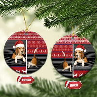 Lovely Beagle Christmas Ceramic Ornament Xmas Holiday Patterns - Wonder Print Shop