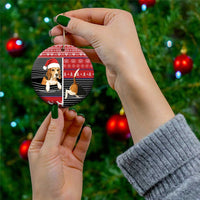 Lovely Beagle Christmas Ceramic Ornament Xmas Holiday Patterns - Wonder Print Shop
