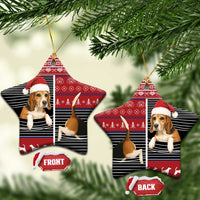 Lovely Beagle Christmas Ceramic Ornament Xmas Holiday Patterns - Wonder Print Shop