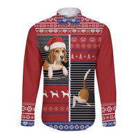 Lovely Beagle Christmas Long Sleeve Button Shirt Xmas Holiday Patterns - Wonder Print Shop